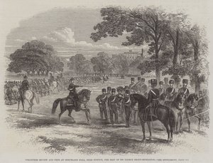 Önkéntes szemle és ünnepség a Shrubland Hallban, Ipswich közelében, Sir George Broke-Middleton székhelyén (metszet) alkotó: English School