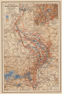 1. világháború: Nyugati front, Ypres és Messines (színes litográfia) alkotó: English School