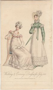 Séta- és estélyi ruhák 1818. júliusra alkotó: English School