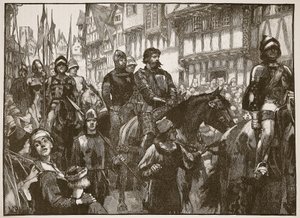 Wallace úton a Westminster Hall felé, illusztráció a Cassells Illustrated History of Englandből (szépia fotó) alkotó: English School