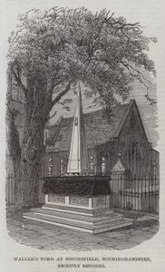 Waller sírja Beaconsfieldben, Buckinghamshire, nemrégiben restaurálva (metszet) alkotó: English School