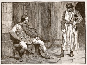 Waltheof-vallomás, illusztráció Cassell Illustrated History of England című művéből (szépia fotó) alkotó: English School