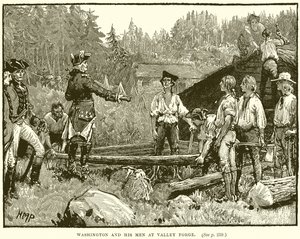 Washington és emberei Valley Forge-ban alkotó: English School
