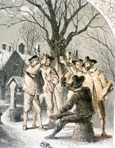 Vihar az almafák között, 1840 alkotó: English School