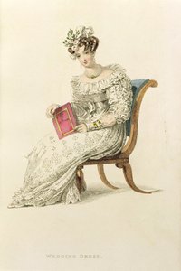 Esküvői ruha, divattányér az Ackermanns Repository of Arts-tól alkotó: English School