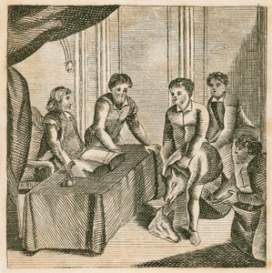 Walesi farkasfejekkel adózik Edgar királynak alkotó: English School