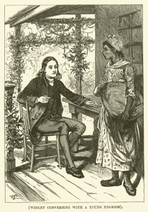 Wesley beszélget egy fiatal négerrel (metszet) alkotó: English School