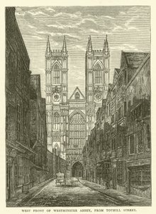 A Westminster Abbey nyugati eleje, a Tothill Street felől (metszet) alkotó: English School