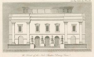 Az új londoni Drury Lane Színház nyugati frontja alkotó: English School