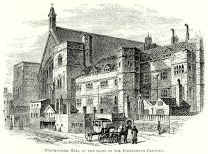 Westminster Hall a tizennyolcadik század végén (metszet) alkotó: English School