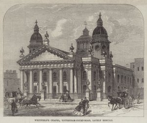 Whitfield-kápolna, Tottenham-Court-Road, nemrégiben átépítették (metszet) alkotó: English School