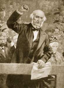 William Gladstone beszédet tartott egy találkozón Liverpoolban 1896. szeptember 24-én alkotó: English School