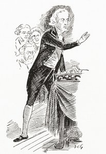 Ifjabb William Pitt beszédet mond az alsóházban alkotó: English School