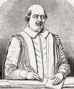 William Shakespeare, a Stratfordi sír mellszobra után, a William Shakespeare műveiből, 1896-ban (metszet) alkotó: English School
