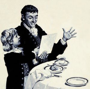 William Turner egy oroszlánrajzot mutat elragadtatott apjának alkotó: English School