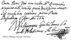 William Wolfgang (Pál gróf: rajnai) alkotó: English School