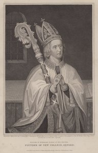 William of Wykeham, Winchester püspöke, az oxfordi New College alapítója (metszet) alkotó: English School