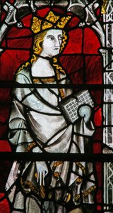 Fenster Ew, St. Katharina darstellend von English School