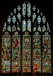 Fenster Ew, das den Jessebaum darstellt von English School