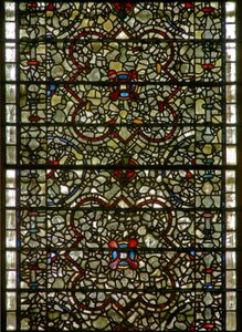 Ablak Five-Sisters grisaille-t ábrázolva alkotó: English School