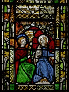 Az Angyali üdvözletet ábrázoló N2 ablak alkotó: English School