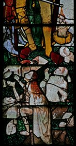 Ww ablak, amely a lelkek feltámadásának részleteit ábrázolja az utolsó ítéletkor alkotó: English School