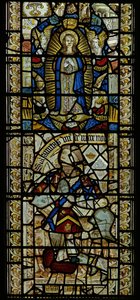 A Nagyboldogasszonyt ábrázoló ablak alkotó: English School