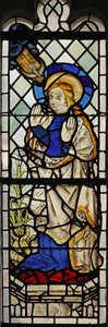 n3. ablak, amely Szűz Máriát ábrázolja az Angyali üdvözletkor alkotó: English School