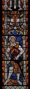 Gilbert II de Clare-t ábrázoló s4 ablak alkotó: English School