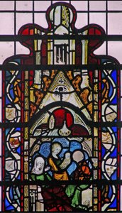 A w43-as ablak Keresztelő Szent János születését ábrázolja alkotó: English School