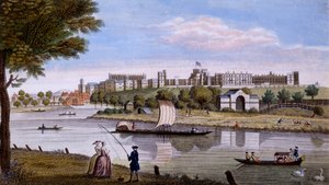Windsori kastély a Temzén túlról, 1760-as évek (kézzel színezett metszet) alkotó: English School