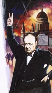 Winston Churchill a Blitz alatt alkotó: English School