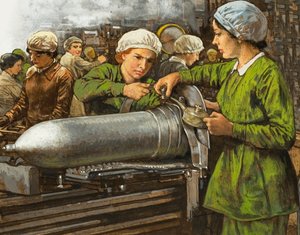 Lőszergyárban dolgozó nők az első világháborúban alkotó: English School