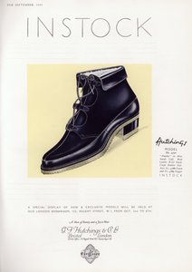 Női cipőreklám, 1930-as évek alkotó: English School