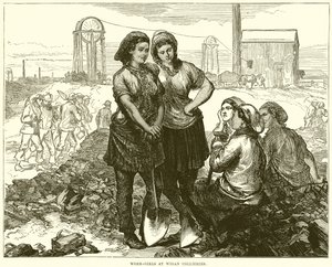 Dolgozó lányok a Wigan Collieries-nél alkotó: English School