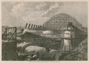 A Midland Railway végállomásának munkálatai az Euston Roadon alkotó: English School
