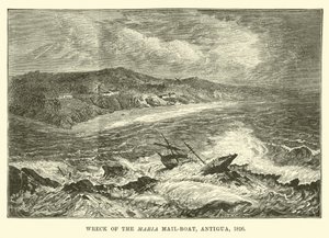 A Maria Mail-hajó roncsa, Antigua, 1826 alkotó: English School