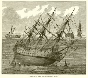A Royal George roncsa, 1782 alkotó: English School