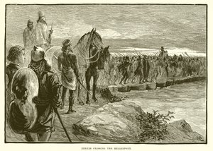 Xerxész átkel a Hellészponton alkotó: English School