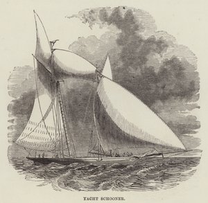 Yacht szkúner (metszet) alkotó: English School