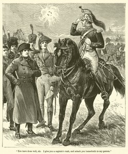 "Jól csináltad, uram, kapitányi rangot adok, és ezentúl személyemhez csatolom" (metszet) alkotó: English School