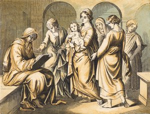 Zakariás Keresztelő Jánost nevezi (színes metszet) alkotó: English School