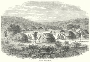 Zulu falu (metszet) alkotó: English School