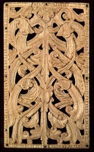 English Bone Pierced Relief, 1125-50 körül: Nyomtatott Biblia korábbi kötése, 1552 alkotó: English School English School