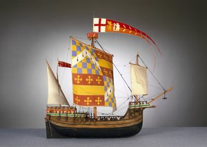 Egy nagy angol hajó modellje vagy fogaskereke 1485 körül