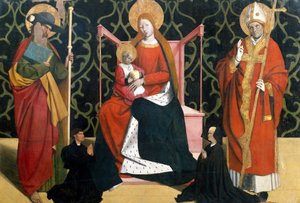 Szűz a gyermekkel Szent Jakab és püspök között alkotó: Enguerrand Quarton