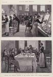 Művészeti és hazai képzés a William Street Board School-ban, Hammersmith, London (litho)