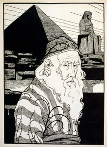 Húsvét, a Juda című könyvből, amelyet Ephraim Moses Lilien (1874-1925) illusztrált. Liliant a Jugendstil (német szecessziós) stílusban megalkotott cionista ikonográfia atyjaként tartják számon. Illusztrálta a „Juda” (1900), egy Chris bibliai verses könyvét alkotó: Ephraim Moses Lilien