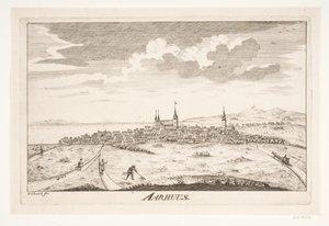 Aarhus kilátása alkotó: Erasmus Sigismund Resch