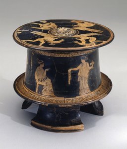 Piros figura pyxis, padlás, Kr.e. 430 körül (cserép) alkotó: Eretria Painter Eretria Painter